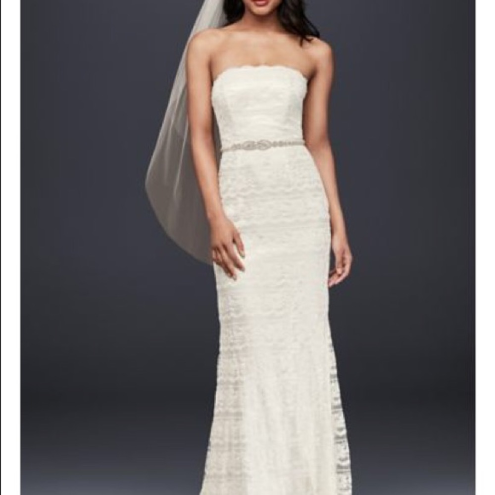 Beautiful Galina strapless wedding dress sz 6 New